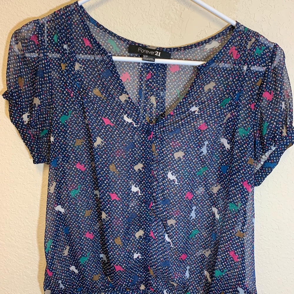 Forever 21 shirt sleeve blouse top Size small